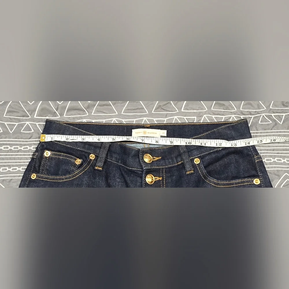 Tory Burch Button Fly Straight Leg Jeans Size 28 - Picture 6 of 9